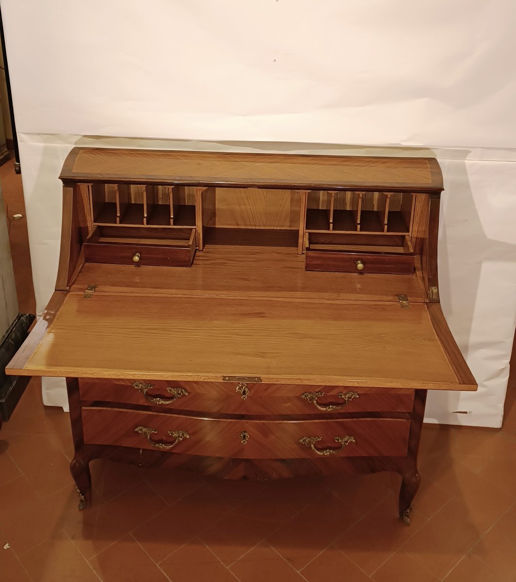 COMMODE À TIROIRS RABATTABLE PLAQUÉE FIN DU 19ème SIÈCLE -photo-2