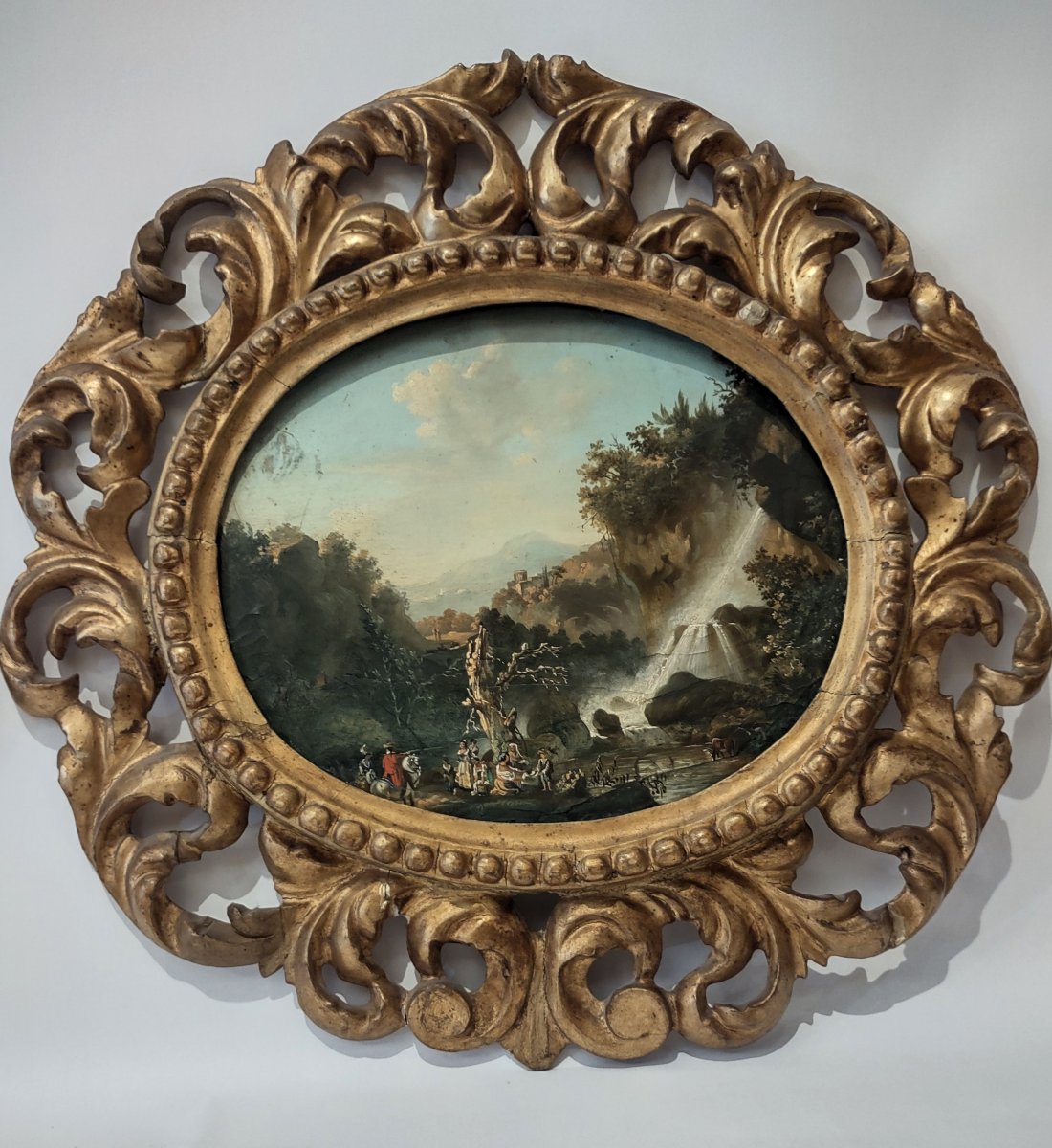  Early 19th Century Pair Of Landscapes In Oil On Panel -photo-2