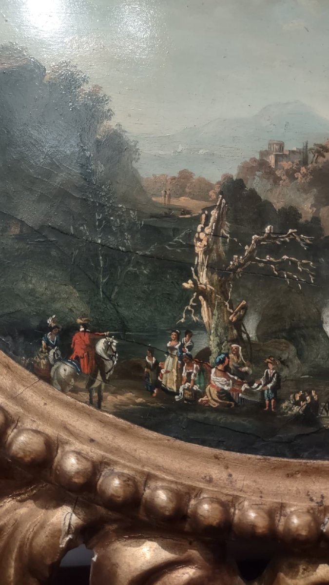  Early 19th Century Pair Of Landscapes In Oil On Panel -photo-3
