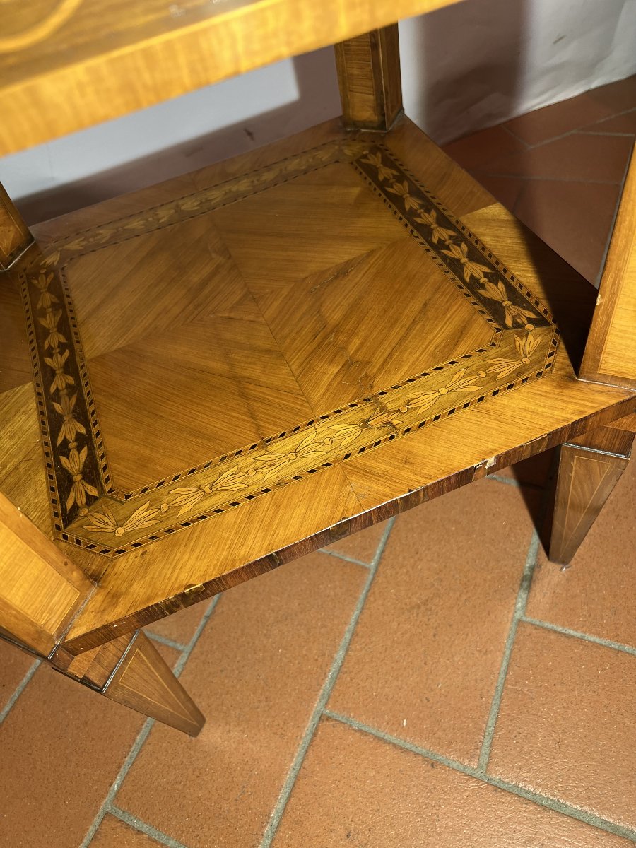 PETITE TABLE MARQUETÉE DE STYLE LOUIS XVI SECONDE MOITIÉ DU 19ème SIÈCLE-photo-7