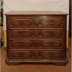 COMMODE LOMBARDIENNE EN NOYER MILIEU DU 17ème SIÈCLE
