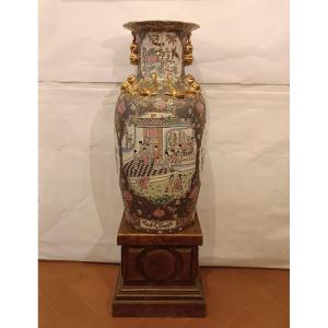 GRAND VASE EN PORCELAINE DE CHINE DÉBUT DU 20ème SIÈCLE
