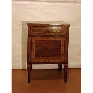 Second Half Of The 18th Century Inlaid And Veneered Bedside Table