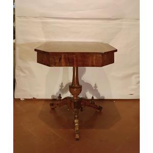  Mid-19th Century Octagonal Coffee Table With Geometric Inlays
