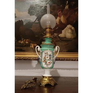 LAMPE EN PORCELAINE VERTE PREMIÈRE MOITIÉ DU 19ème SIÈCLE