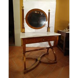 Early 19th Century Empire Dressing Table In Walnut And Cherry