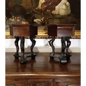 Pair Of Mid-19th Century Walnut Cachepots