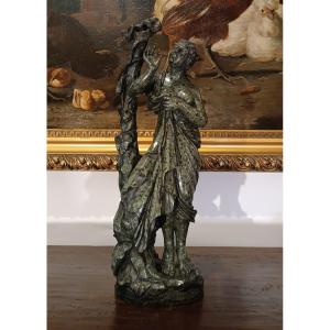 Mid-19th Century "flora" Green Marble Sculpture