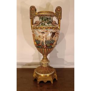 VASE GINORI CAPODIMONTE SECONDE MOITIÉ DU 19ème SIÈCLE