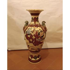 GRAND VASE SATSUMA JAPONAIS FIN DU 19ème SIÈCLE