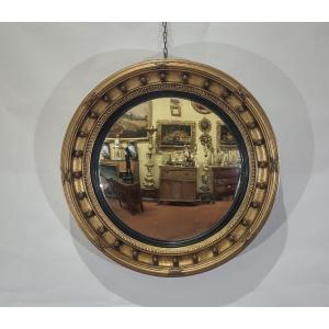 19th Century Curved And Gilt Mirror