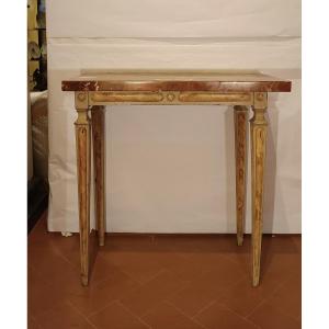 CONSOLLE LAQUÉE AVEC PLATEAU EN MARBRE SECONDE MOITIÉ DU 18ème SIÈCLE