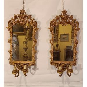 Late 19th Century Pair Of Gilded Mirrors
