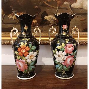 PAIRE DE VASES GINORI DOCCIA DÉBUT DU 19ème SIÈCLE