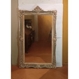 MIROIR EN PASTIGLIA PEINTE MILIEU DU 19ème SIÈCLE