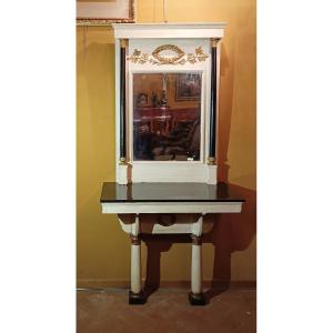 CONSOLE ET MIROIR DE STYLE EMPIRE DÉBUT DU 19ème SIÈCLE