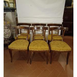 SIX CHAISES DIRECTOIRE EN NOYER SECONDE MOITIÉ DU 18ème SIÈCLE