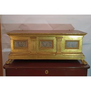 PETIT COFFRE NÉO-RENAISSANCE DORÉ SECONDE MOITIÉ DU 19ème SIÈCLE