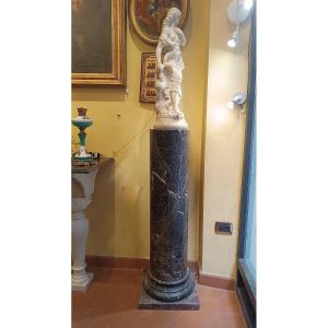 COLONNE EN MARBRE NOIR D'AFRIQUE MILIEU DU 19ème SIÈCLE