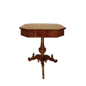 Mid-19th Century Octagonal Coffee Table With Geometric Inlays