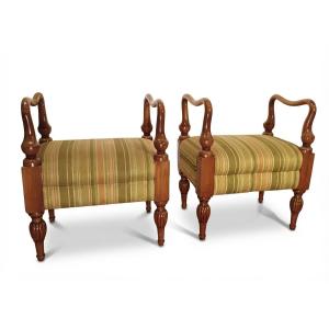 Mid-19th Century Pair Of Biedermeier Stools