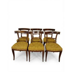 SIX CHAISES DIRECTOIRE EN NOYER SECONDE MOITIÉ DU 18ème SIÈCLE