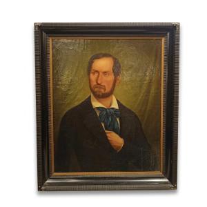 PORTRAIT D'UN GENTLEMAN MILIEU DU 19ème SIÈCLE