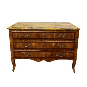 COMMODE LOUIS XV AVEC MARBRE DE SIÈNE MILIEU DU 18ème SIÈCLE
