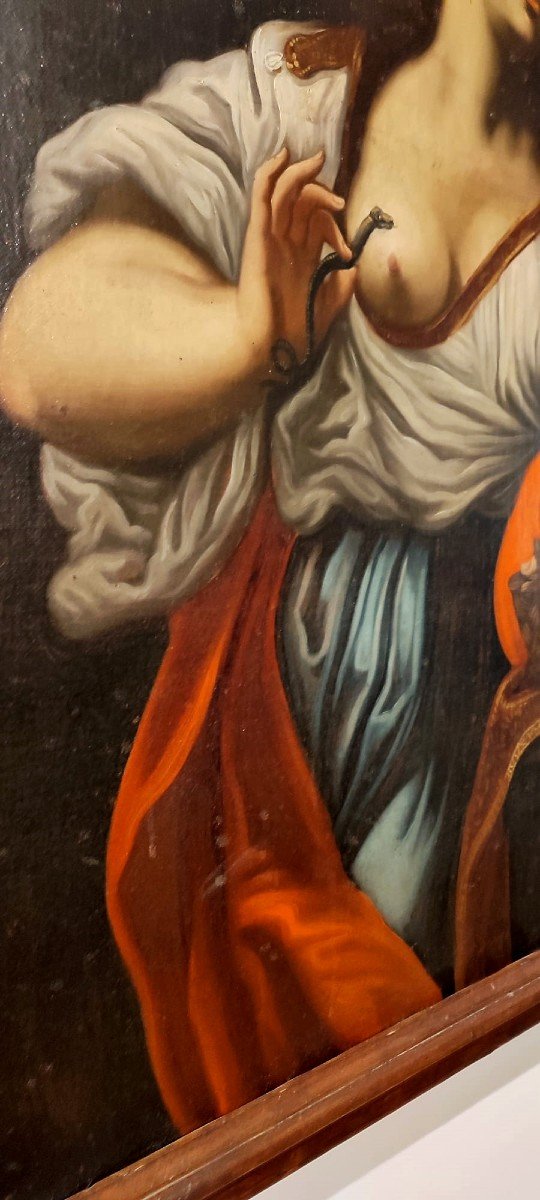 Mort De Cléopâtre, Seconde Moitié Du XVIIe Siècle Sphère Du Giandomenico Cerrini (1609 -1681)-photo-4