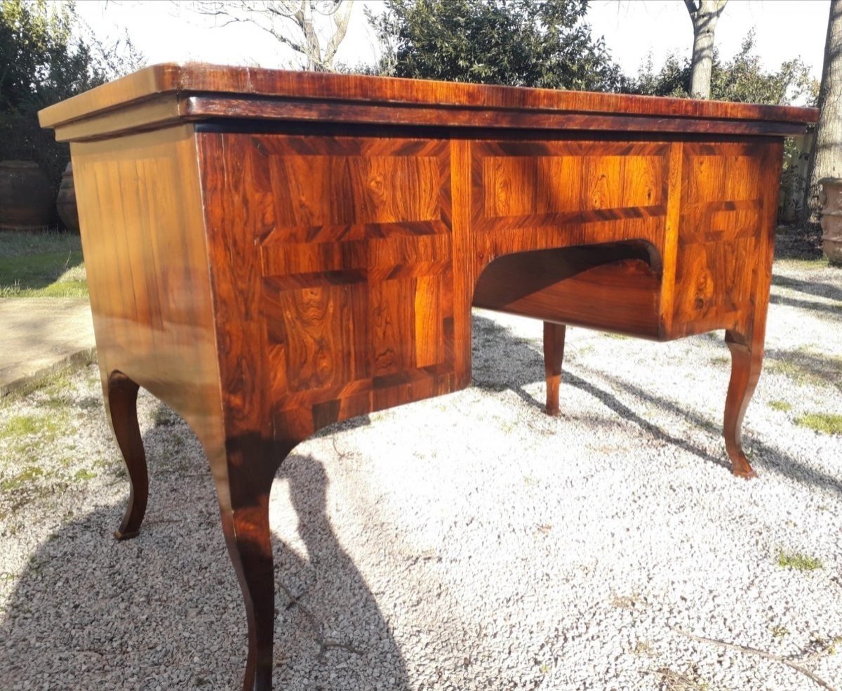 Bureau En Bruyère De Palissandre - Louis XV - état Papal -photo-1