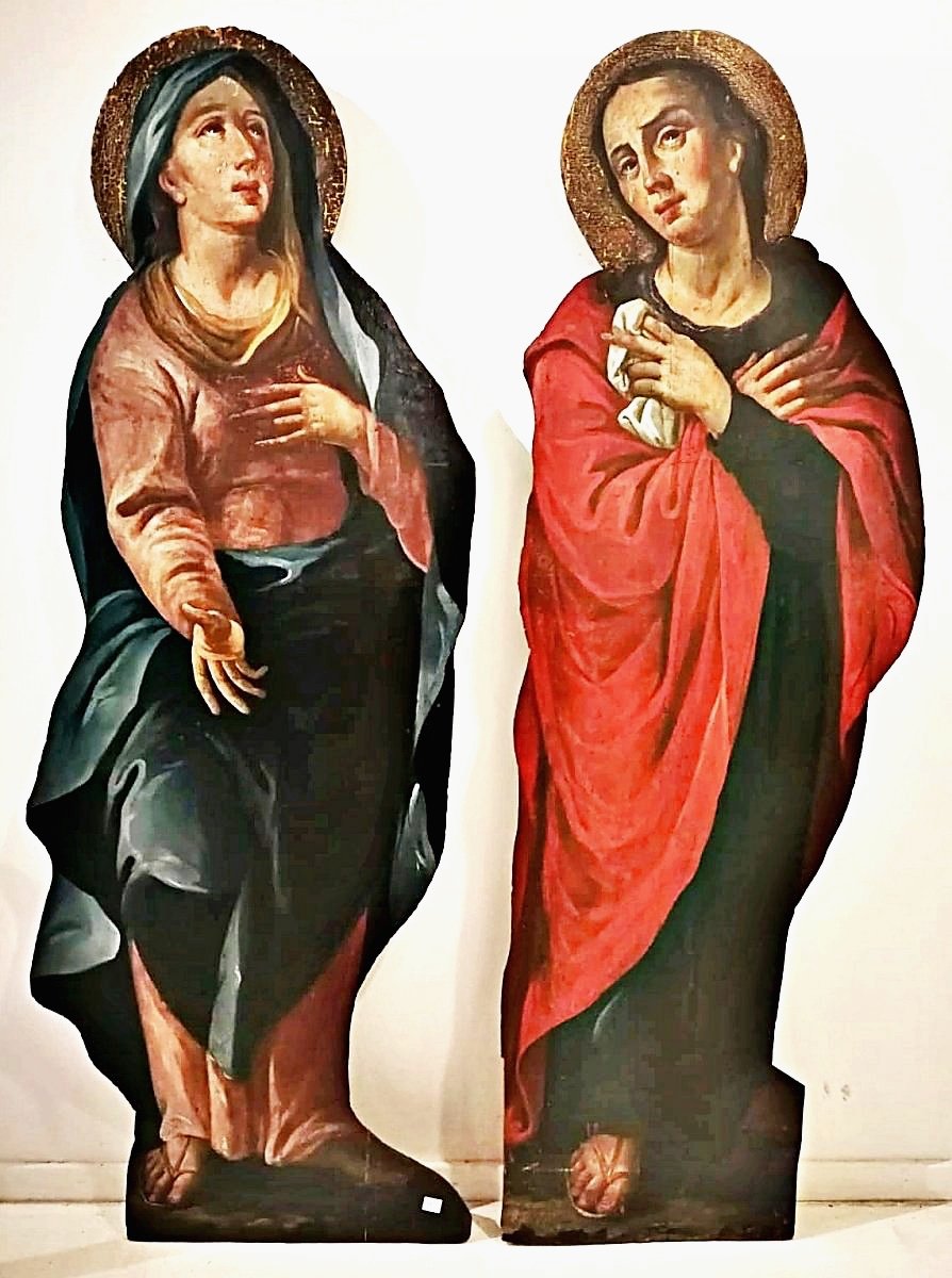 Silhouettes, Oil On Panel, Central Italy, First Quarter Of The 17th Century.