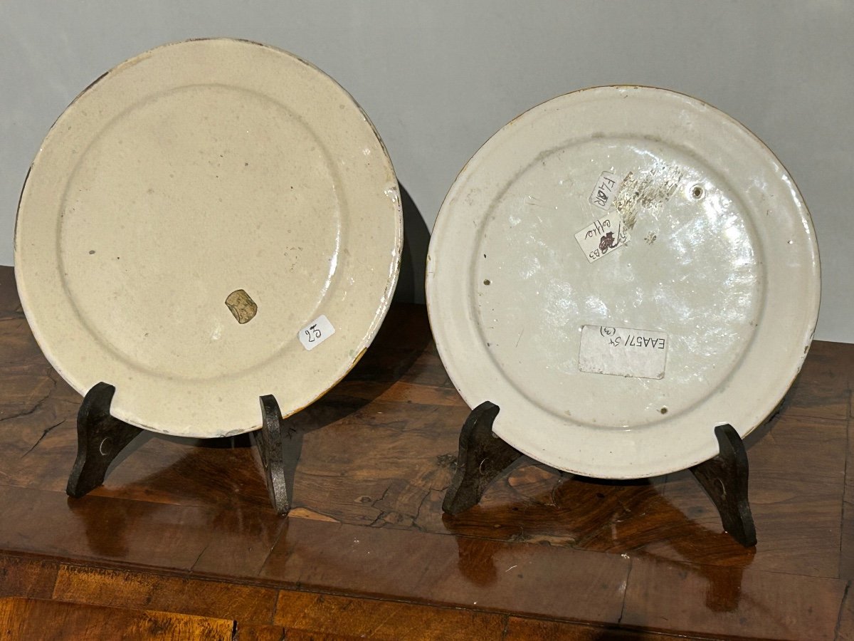 Pair Of Saucers From Castelli d'Abruzzo, Master Cappelletti.-photo-2