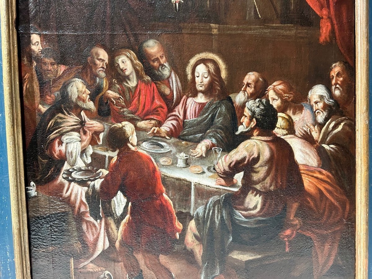 "La Cène", école De Bassano Du XVIIe Siècle.-photo-4