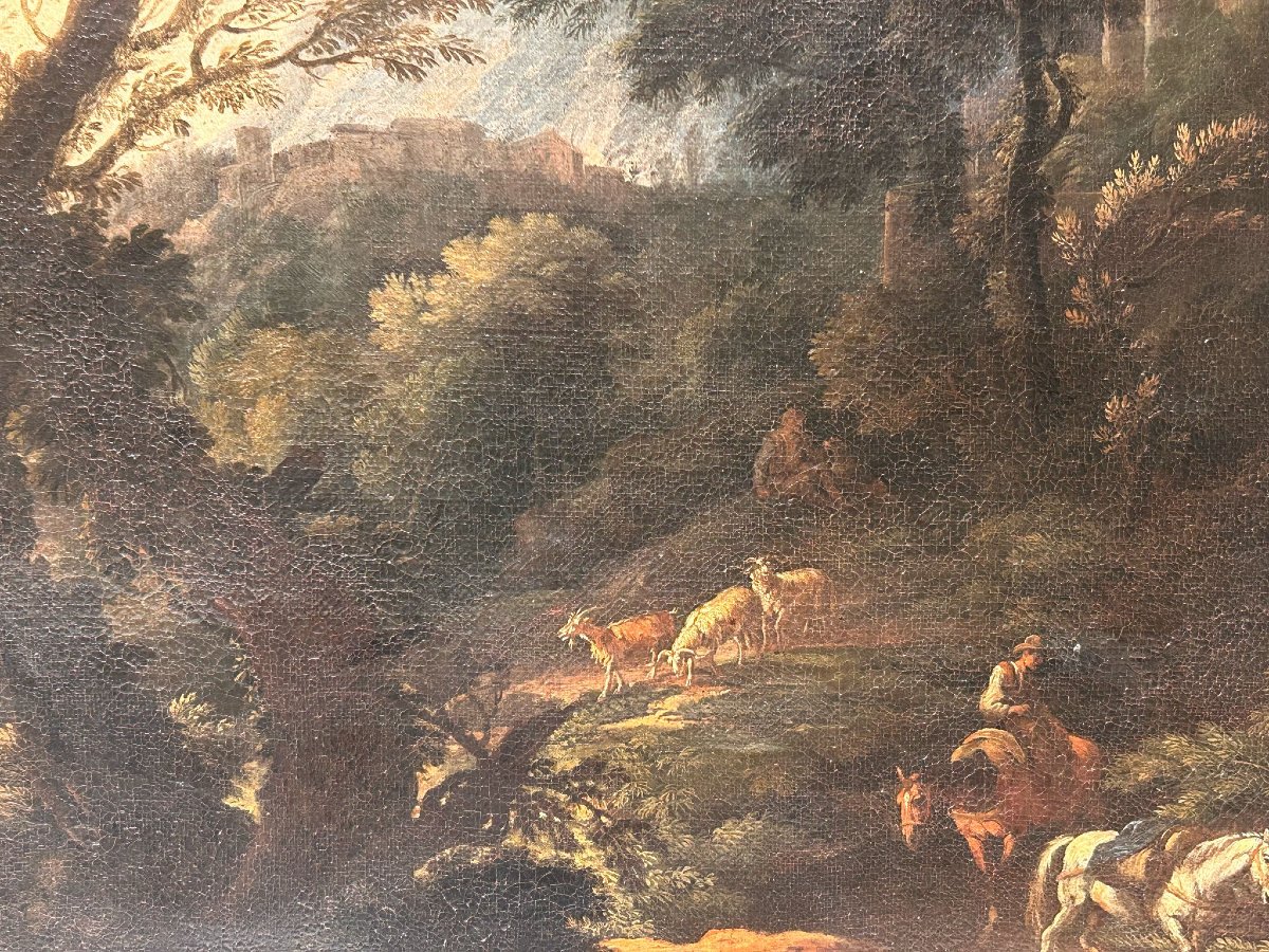 Aurore Dans La Campagne Du Latium Avec Voyageurs Et Personnages De La Seconde Moitié Du XVIIe S-photo-6