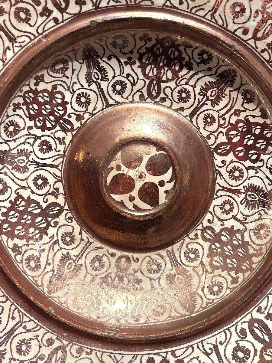 Rare Hispano-moorish Lustre "pomp" Plate From The End Of The 15th Century.-photo-3