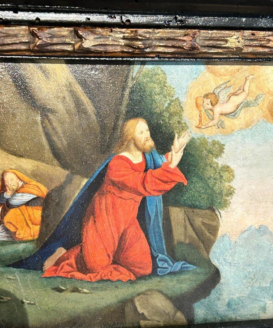 Prière Au Jardin De Gethsémani, Huile Sur Panneau De l'école De Ferrare Du XVIe Siècle.-photo-4