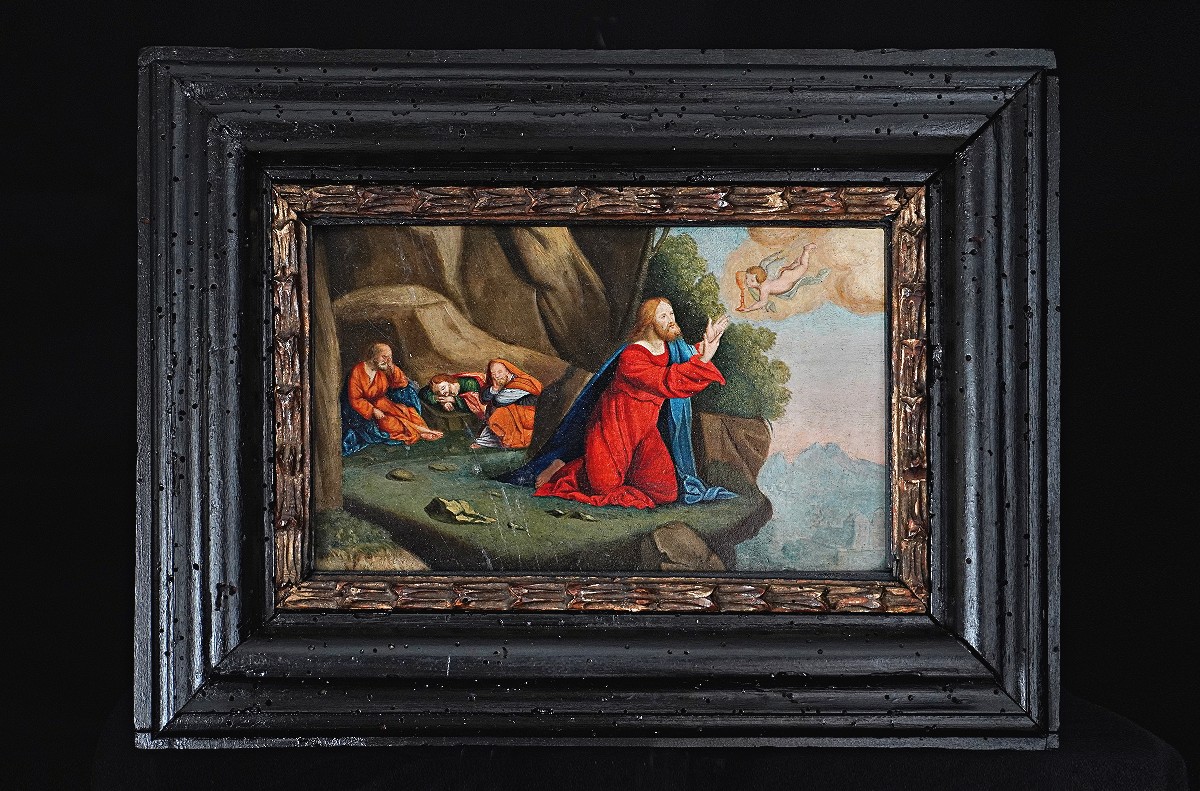 Prière Au Jardin De Gethsémani, Huile Sur Panneau De l'école De Ferrare Du XVIe Siècle.
