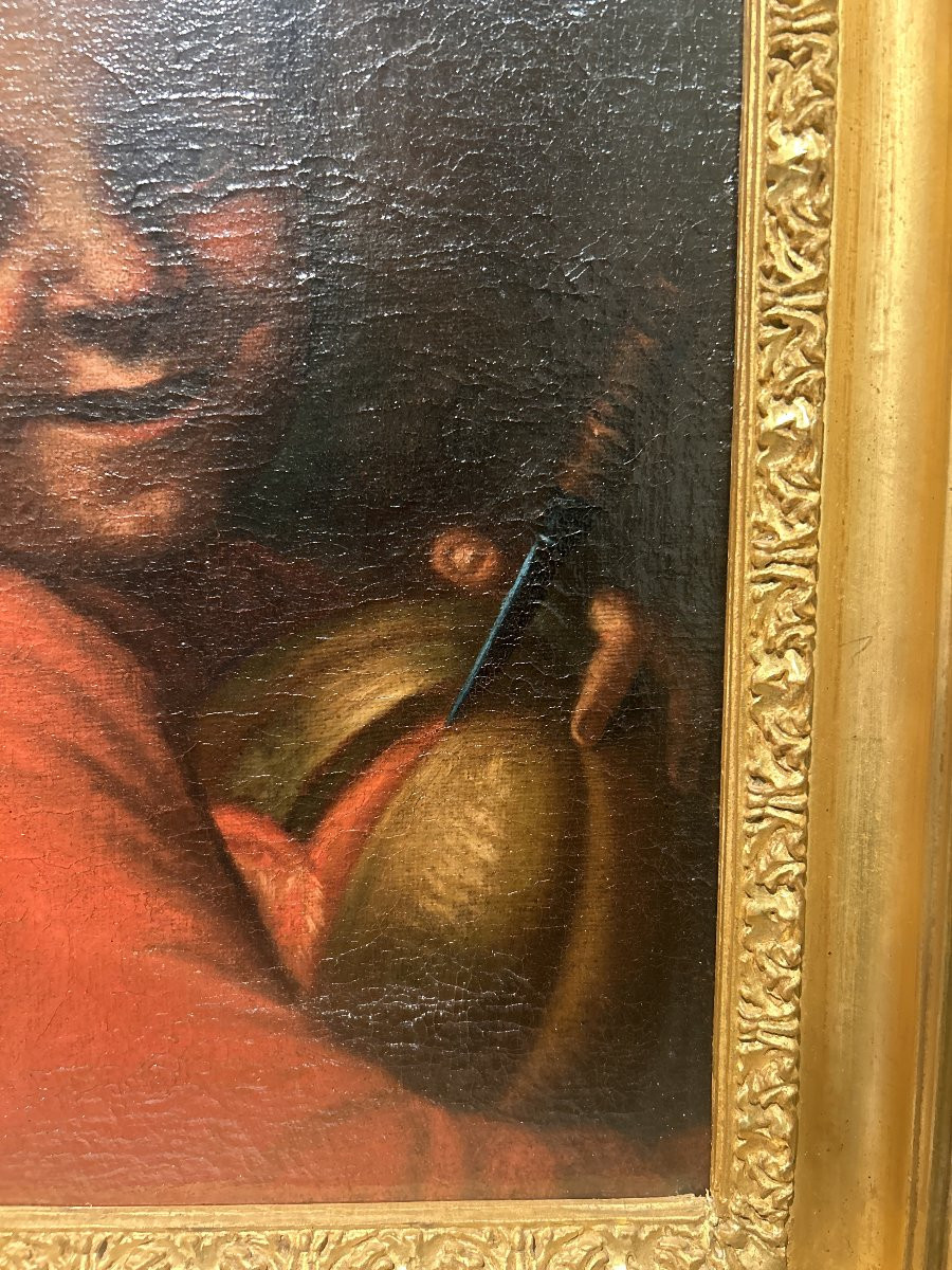 Garçon au melon. Huile sur toile, fin du XVIIe siècle - début du XVIIIe siècle, Italie du Nord.-photo-4
