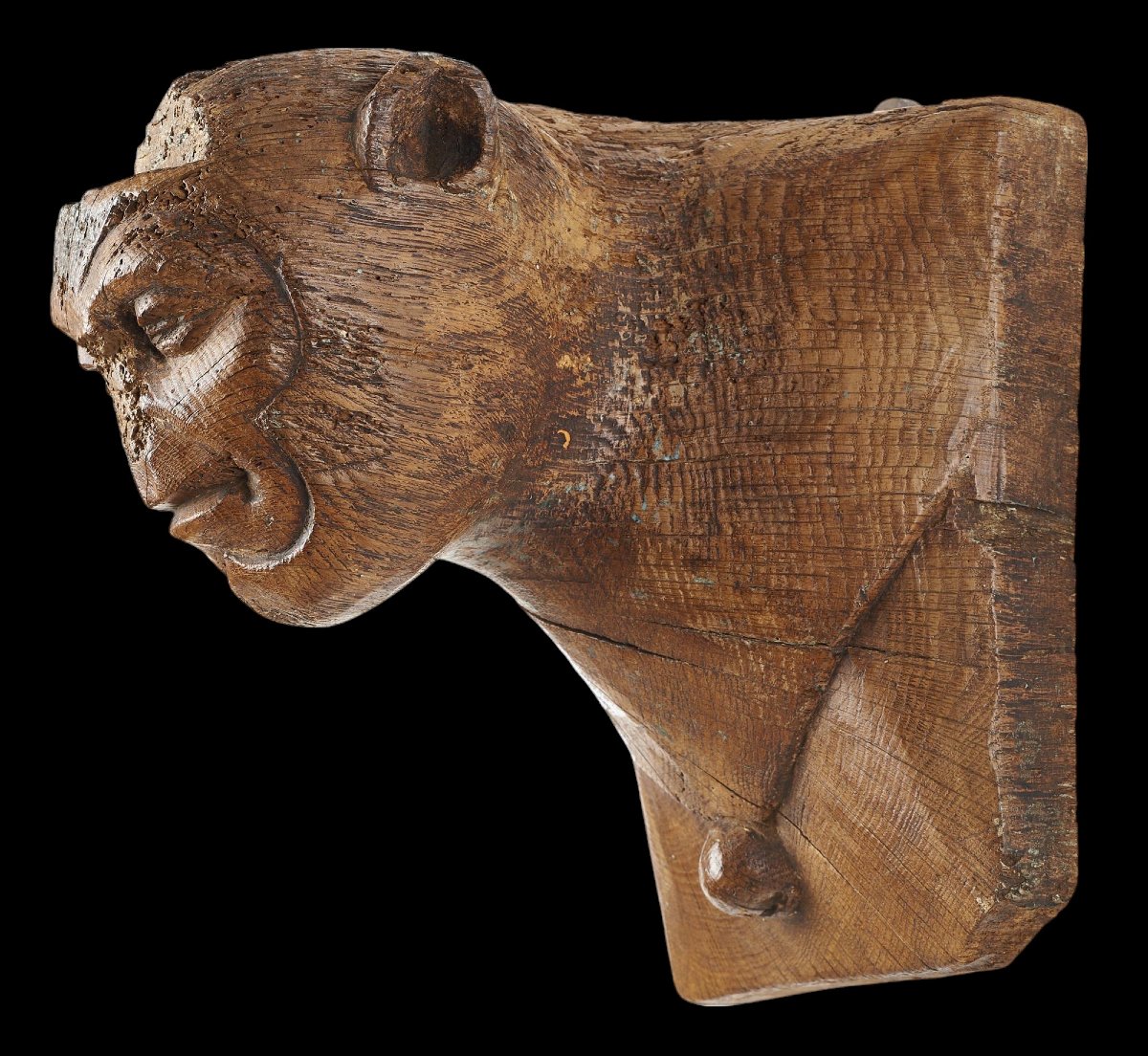 Pair Of Architectural Elements Of Fantastic Figures, Early 16th C. Nordic Art.-photo-2