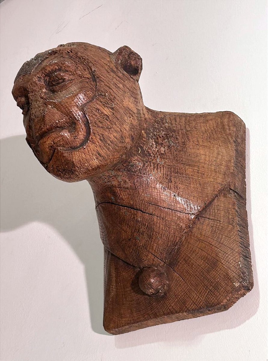Pair Of Architectural Elements Of Fantastic Figures, Early 16th C. Nordic Art.-photo-4