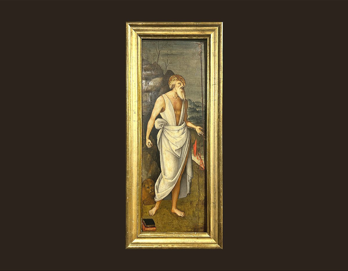 Saint Jerome Attributes To "master Of The Greenville Tondo", Tuscan Pupil Of Pietro Vannucci.-photo-2