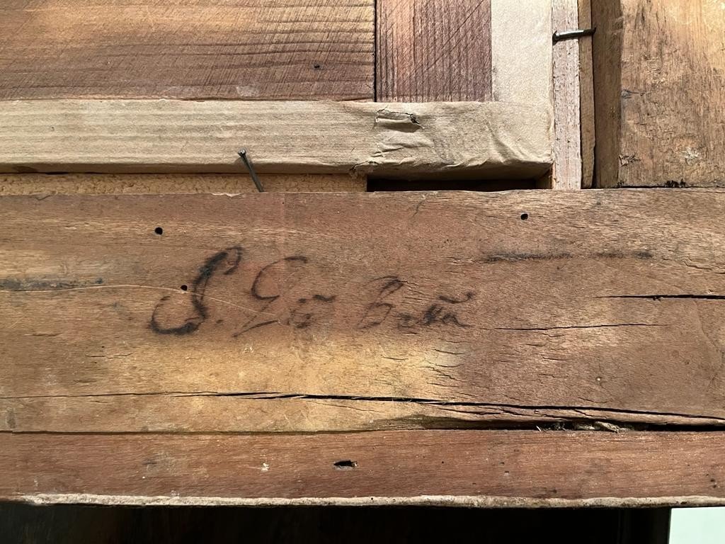 Alberto Carlieri - Paire de caprices architecturaux avec scènes bibliques sur cadres d'origine-photo-3