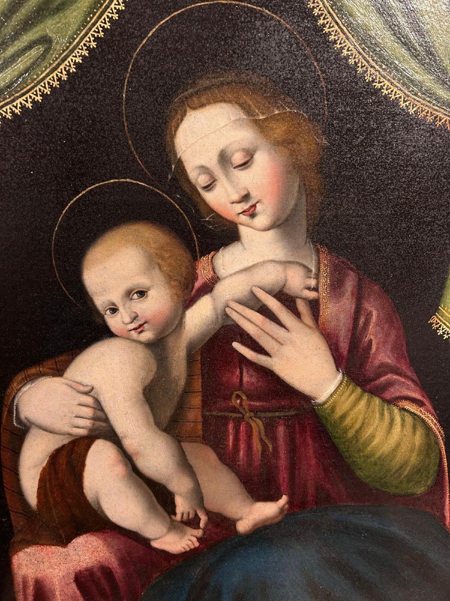 Virgin And Child Sphère Of Leonardo Grazia (1503-1550)-photo-2
