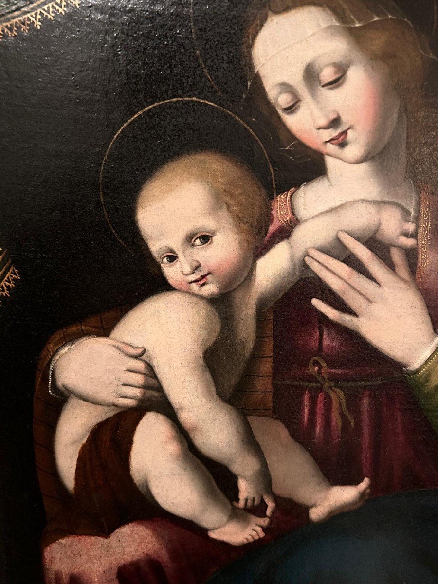 Virgin And Child Sphère Of Leonardo Grazia (1503-1550)-photo-4