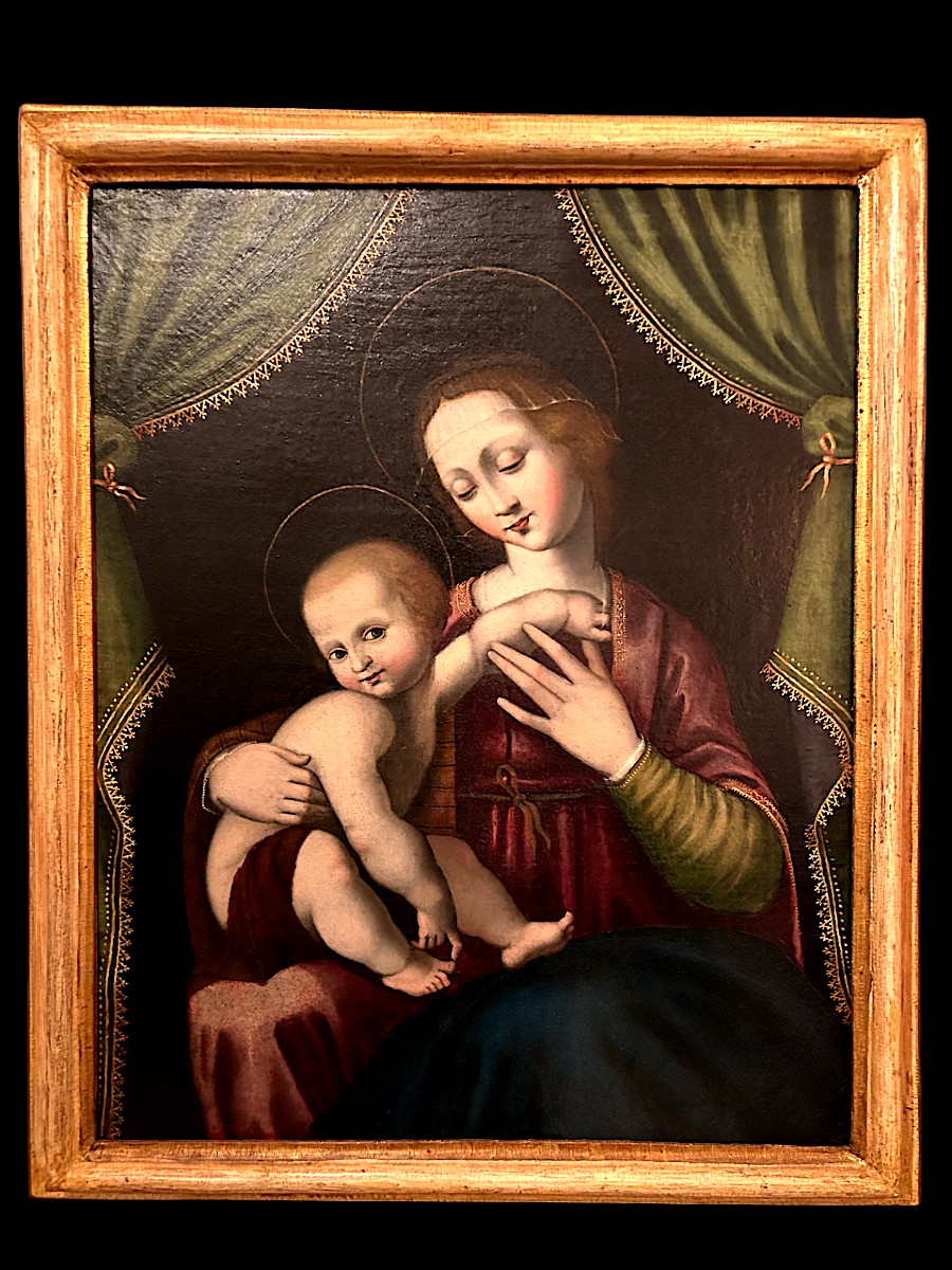 Virgin And Child Sphère Of Leonardo Grazia (1503-1550)