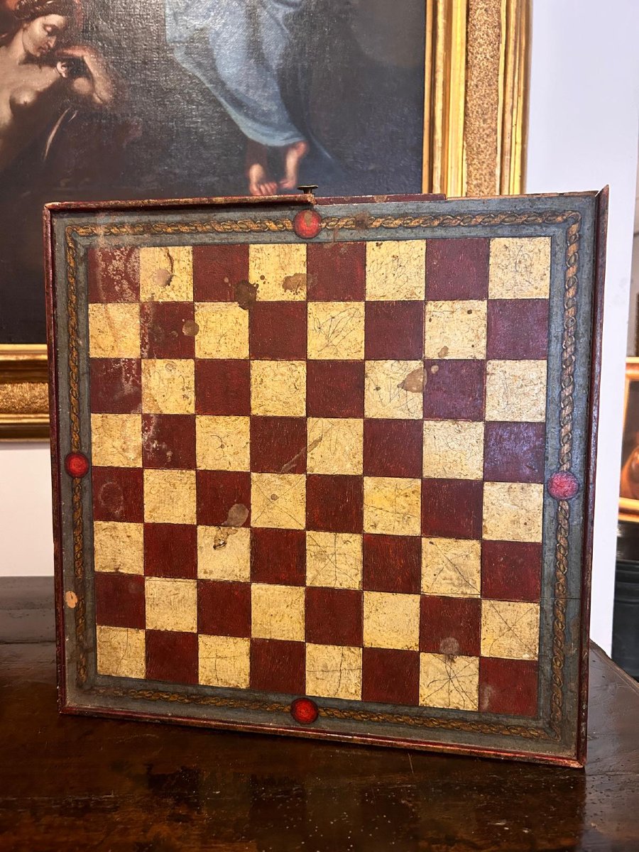 19th Century Chessboard For Chess, Checkers And Dame.-photo-2