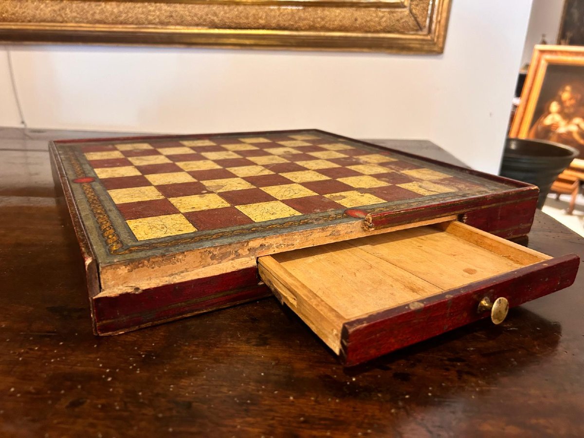 19th Century Chessboard For Chess, Checkers And Dame.-photo-3
