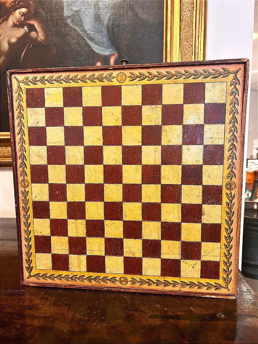 19th Century Chessboard For Chess, Checkers And Dame.