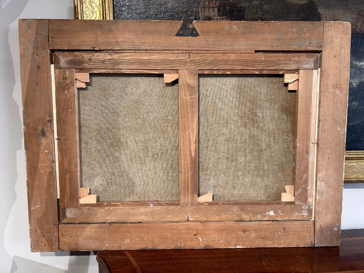 Interesting Seascape With Figures And Galleons With Antique Frame, Late 17th Century.-photo-3