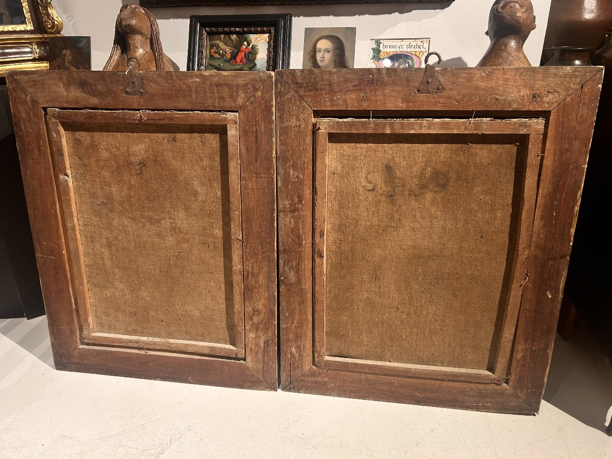 Pair Of Religious Paintings In Their Original Frames. Central Italy, 17th Century.-photo-3